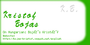 kristof bojas business card
